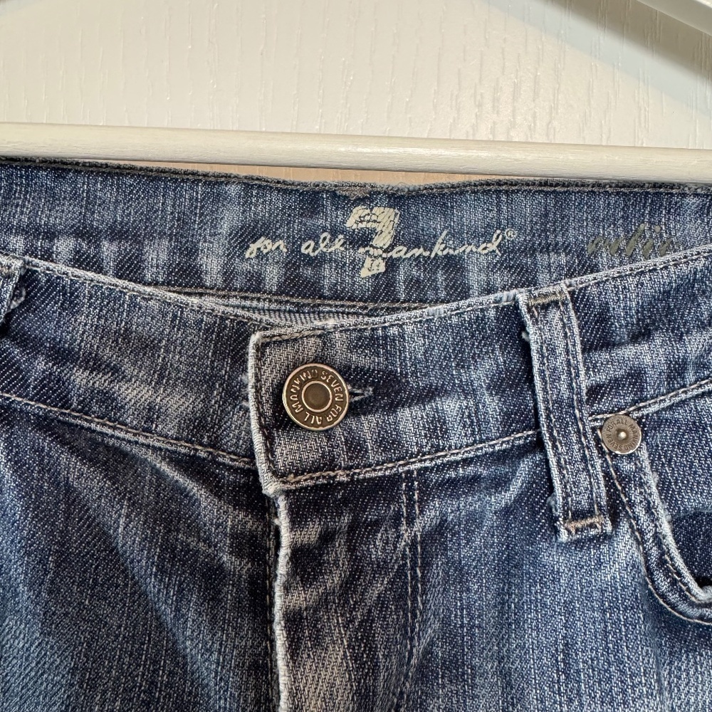7 For all mankind women's jeans 29 mid rise straight leg Edie dark wash denim - Picture 4 of 10